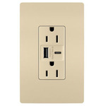 Ultra Fast USB Port / 15 Amp Outlet - Ivory