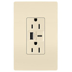 Ultra Fast USB Port / 15 Amp Outlet - Light Almond