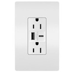 Ultra Fast USB Port / 15 Amp Outlet - White