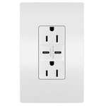 15 Amp Outlet / Ultra Fast Type C/C USB Port - White