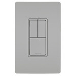 3-Module with Single Pole and 3-Way Switches - Grey