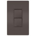 2-Module with Single Pole / 3-Way Switches - Brown