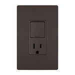 2-Module Switch and 15 Amp Outlet - Brown