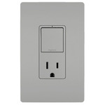 2-Module Switch and 15 Amp Outlet - Grey