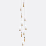 Raindrop Round Chandelier - Matte Silver / Amber