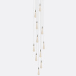 Raindrop Round Chandelier - Matte Silver / Clear