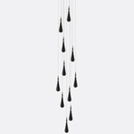 Raindrop Round Chandelier - Matte Silver / Grey