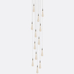 Raindrop Round Chandelier - Matte Silver / Clear