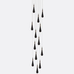 Raindrop Round Chandelier - Matte Silver / Grey