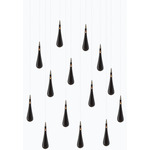 Raindrop Rectangular Chandelier - Matte Silver / Grey