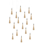 Raindrop Rectangular Chandelier - Matte Silver / Amber