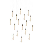 Raindrop Rectangular Chandelier - Matte Silver / Clear