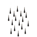 Raindrop Rectangular Chandelier - Matte Silver / Grey
