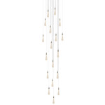 Raindrop Square Chandelier - Matte Silver / Clear