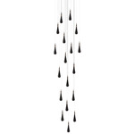 Raindrop Square Chandelier - Matte Silver / Grey