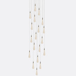 Raindrop Round Chandelier - Matte Silver / Clear