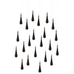 Raindrop Rectangular Chandelier - Matte Silver / Grey