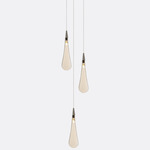 Raindrop Round Chandelier - Matte Silver / Clear