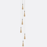 Raindrop Round Chandelier - Matte Silver / Amber