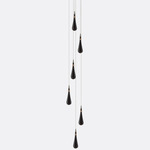 Raindrop Round Chandelier - Matte Silver / Grey