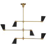 Signoret Chandelier - Burnished Brass / Midnight Black