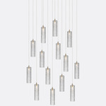 Tamar Rectangular Multi-Light Chandelier - Matte Silver / Clear