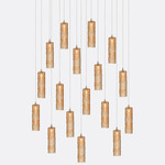 Tamar Rectangular Multi-Light Chandelier - Matte Silver / Amber