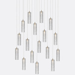 Tamar Rectangular Multi-Light Chandelier - Matte Silver / Clear