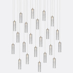 Tamar Rectangular Multi-Light Chandelier - Matte Silver / Clear