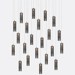 Tamar Rectangular Multi-Light Chandelier - Matte Silver / Grey