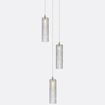 Tamar Round Multi-Light Chandelier - Matte Silver / Clear