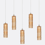 Tamar Linear Multi-Light Chandelier - Matte Silver / Amber