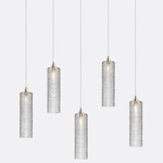 Tamar Linear Multi-Light Chandelier - Matte Silver / Clear