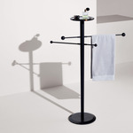 Toallero Towel Stand - Black Stained Ash / Sahara Noir Marble