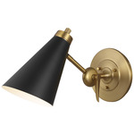 Signoret Task Wall Sconce - Burnished Brass / Midnight Black