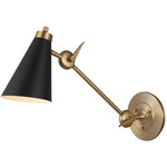 Signoret Library Wall Sconce - Burnished Brass / Midnight Black