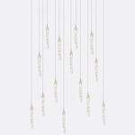 Twist Rectangular Chandelier - Matte Silver / Clear