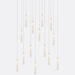 Twist Rectangular Chandelier - Matte Silver / Frosted