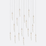 Twist Rectangular Chandelier - Matte Silver / Clear