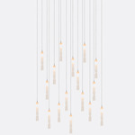 Twist Rectangular Chandelier - Matte Silver / Frosted