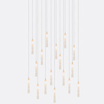 Twist Rectangular Chandelier - Matte Silver / Frosted