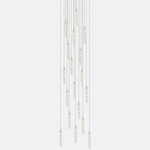 Twist Square Chandelier - Matte Silver / Clear