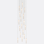 Twist Square Chandelier - Matte Silver / Frosted