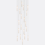 Twist Round Chandelier - Matte Silver / Frosted