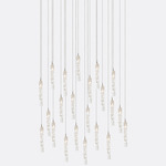 Twist Rectangular Chandelier - Matte Silver / Clear