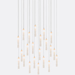 Twist Rectangular Chandelier - Matte Silver / Frosted