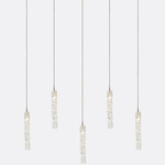 Twist Linear Chandelier - Matte Silver / Clear