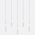 Twist Linear Chandelier - Matte Silver / Frosted