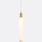 White Candle Pendant - Brushed Brass / Milk