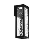 Hawthorne Outdoor Wall Sconce - Black / Clear Hammered